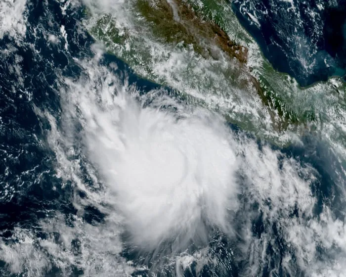 Hurricane Polo, rapidly intensifying from strong El Niño patterns, rages off coast of Mexico