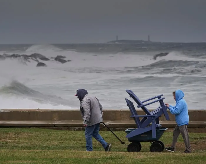 Major storm in US north-east knocks out power for 100,000 and floods roads