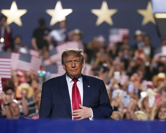 Trump doubles down on pledge of $5,000 payments if his party retains control of Congress as he address convention a second time – live