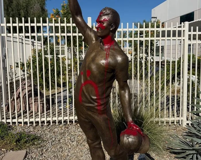 New Charlie Kirk statue vandalized at Turning Point USA headquarters