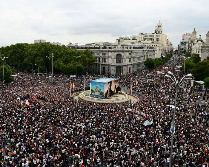 ‘This can’t go on’: tens of thousands protest against housing crisis in Spain