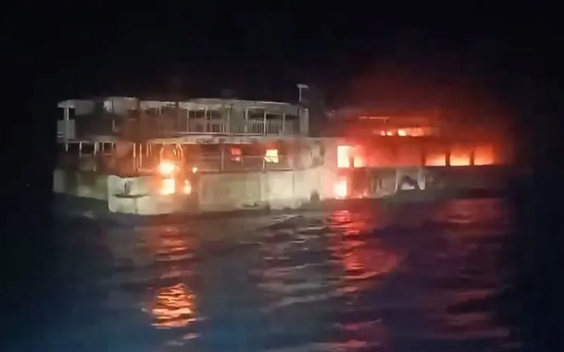 Deadly Philippines ferry fire triggers search for scores of missing