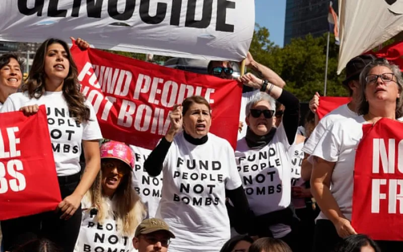 Netanyahu’s speech at UN spurs protests in New York City: ‘Let Gaza live’