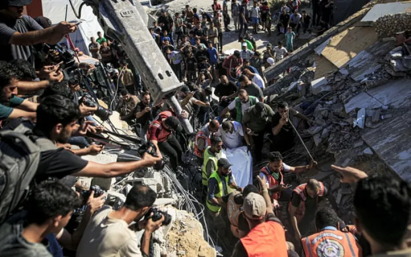 At least 21 killed after Israeli-hit building in Gaza City collapses