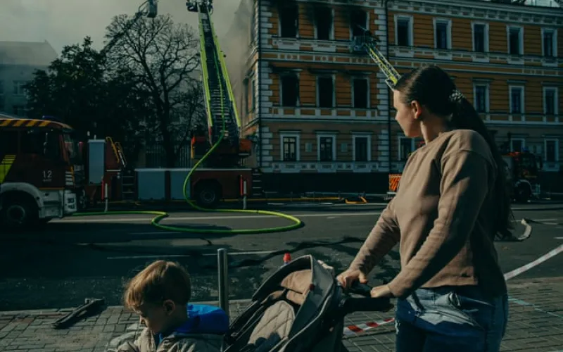 ‘The enemy is tearing our city apart’: terror in Kyiv as Russia ramps up attacks